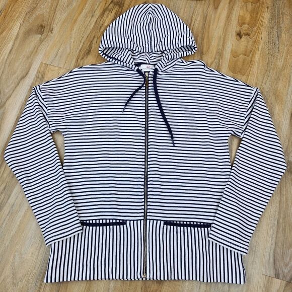 🔺️Vineyard Vines Blue Anguilla Striped Lightweight Zipper Hoodie Jacket XSmall - Picture 2 of 10